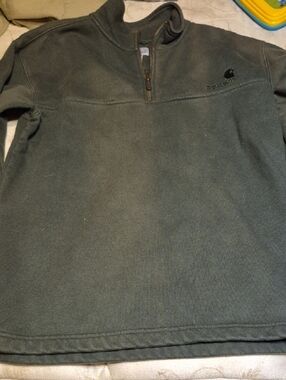 Carhartt Men’s Olive Green Half-Zip Fleece Pullover